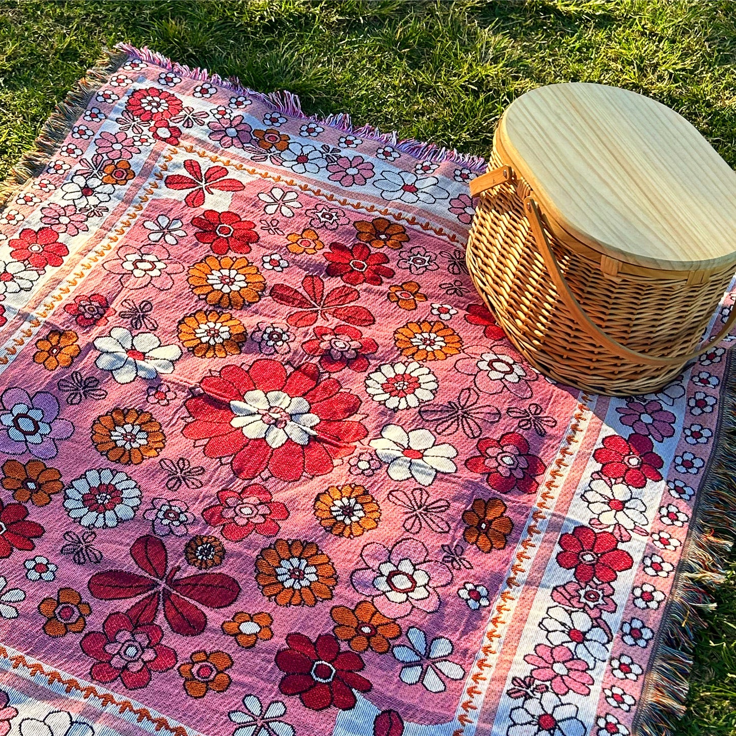The 'Pink Petal' Picnic Blanket