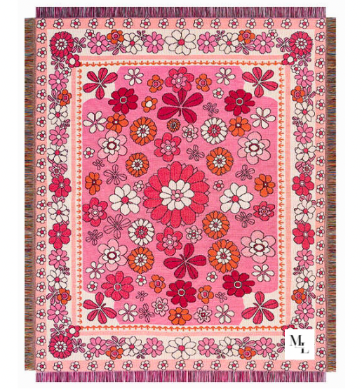 The 'Pink Petal' Picnic Blanket